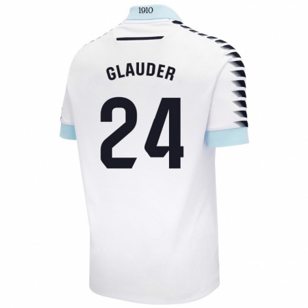 Kandiny Heren Cristian Glauder #24 Wit Blauw Uitshirt Uittenue 2024/25 T-Shirt