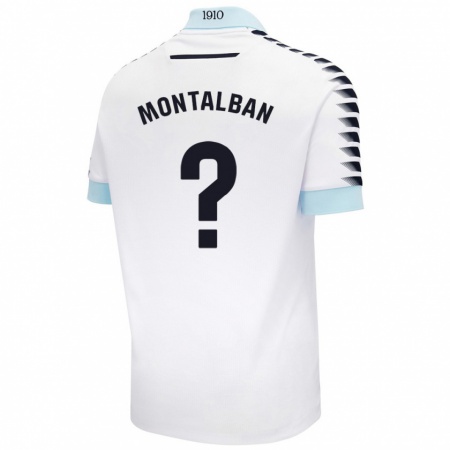 Kandiny Heren Sergio Montalbán #0 Wit Blauw Uitshirt Uittenue 2024/25 T-Shirt