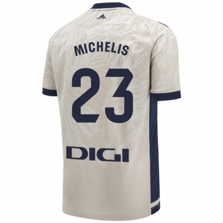 Kandiny Uomo Maglia Nikolaos Michelis #23 Grigio Chiaro Kit Gara Away 2024/25 Maglietta