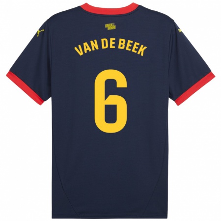 Kandiny Heren Donny Van De Beek #6 Marineblauw Uitshirt Uittenue 2024/25 T-Shirt