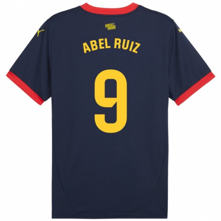 Kandiny Uomo Maglia Abel Ruiz #9 Rosso Navy Kit Gara Away 2024/25 Maglietta