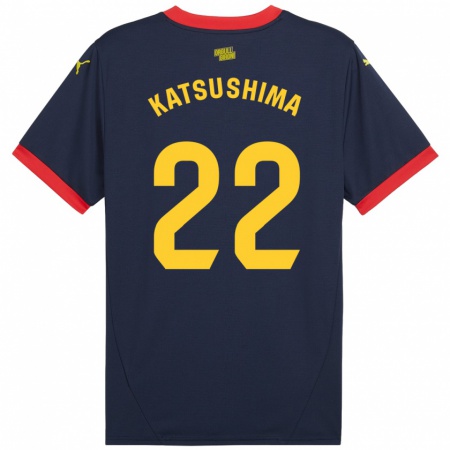 Kandiny Heren Shinnosuke Katsushima #22 Marineblauw Uitshirt Uittenue 2024/25 T-Shirt