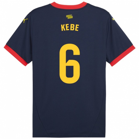 Kandiny Herren Ibrahima Kébé #6 Marinerot Auswärtstrikot Trikot 2024/25 T-Shirt Österreich