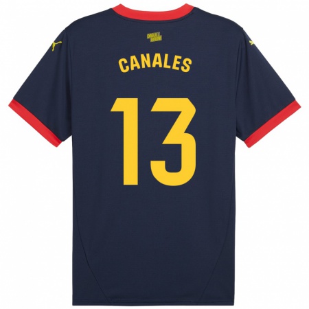 Kandiny Uomo Maglia Juanvi Canales #13 Rosso Navy Kit Gara Away 2024/25 Maglietta