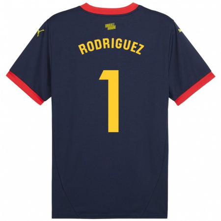 Kandiny Uomo Maglia Maria Rodríguez #1 Rosso Navy Kit Gara Away 2024/25 Maglietta