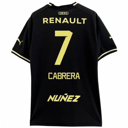 Kandiny Uomo Maglia Javier Cabrera #7 Nero Giallo Kit Gara Away 2024/25 Maglietta