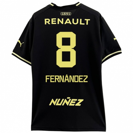 Kandiny Heren Leonardo Fernández #8 Zwart Geel Uitshirt Uittenue 2024/25 T-Shirt