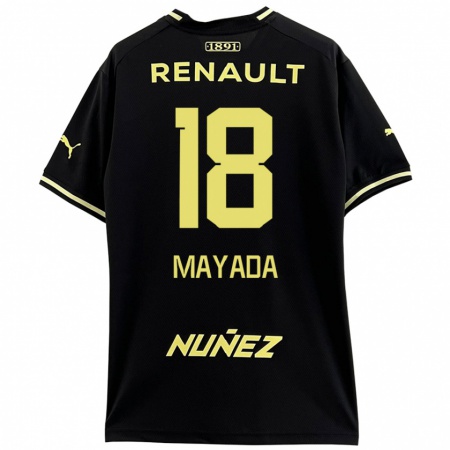 Kandiny Heren Camilo Mayada #18 Zwart Geel Uitshirt Uittenue 2024/25 T-Shirt