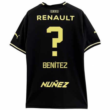 Kandiny Heren Santiago Benítez #0 Zwart Geel Uitshirt Uittenue 2024/25 T-Shirt