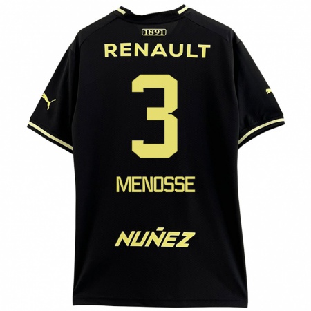 Kandiny Heren Hernán Menosse #3 Zwart Geel Uitshirt Uittenue 2024/25 T-Shirt