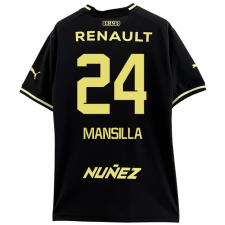 Kandiny Heren Brian Mansilla #24 Zwart Geel Uitshirt Uittenue 2024/25 T-Shirt