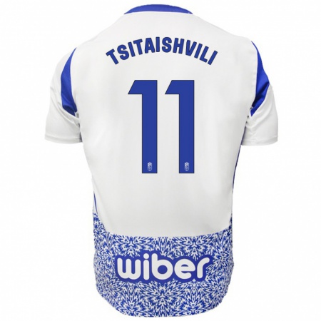 Kandiny Heren Georgiy Tsitaishvili #11 Wit Blauw Uitshirt Uittenue 2024/25 T-Shirt