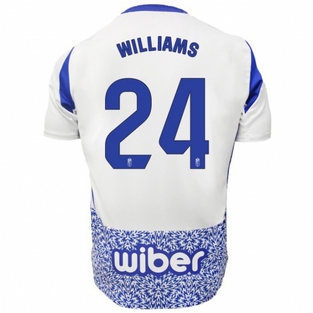 Kandiny Heren Loïc Williams #24 Wit Blauw Uitshirt Uittenue 2024/25 T-Shirt