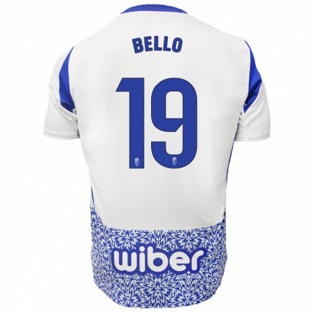 Kandiny Uomo Maglia Eghosa Bello #19 Bianco Blu Kit Gara Away 2024/25 Maglietta