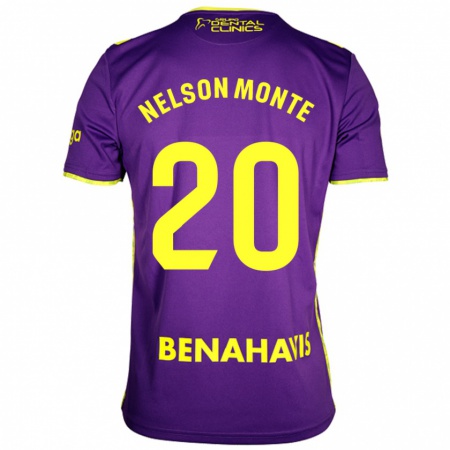 Kandiny Heren Nélson Monte #20 Paars Geel Uitshirt Uittenue 2024/25 T-Shirt