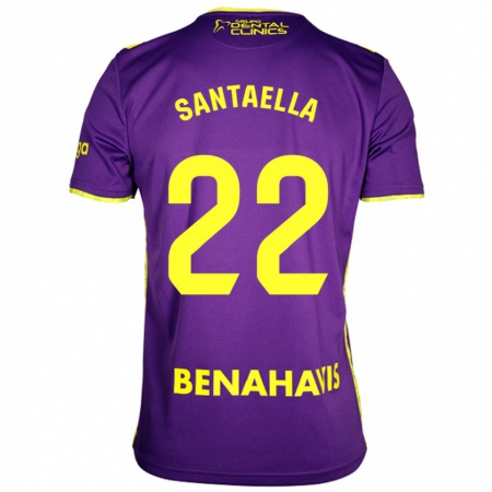 Kandiny Heren Miguel Ángel Santaella #22 Paars Geel Uitshirt Uittenue 2024/25 T-Shirt