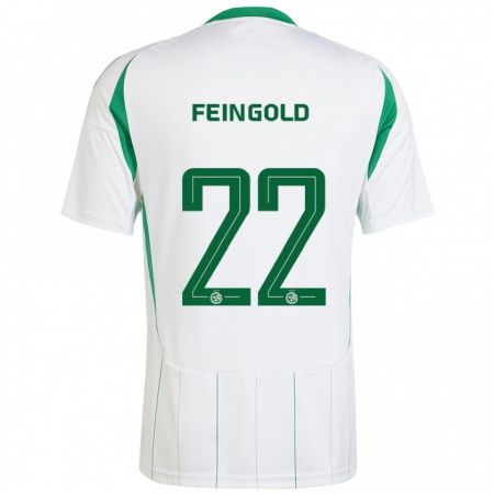 Kandiny Heren Ilay Feingold #22 Witgroen Uitshirt Uittenue 2024/25 T-Shirt