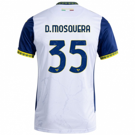 Kandiny Heren Daniel Mosquera #35 Witblauw Uitshirt Uittenue 2024/25 T-Shirt