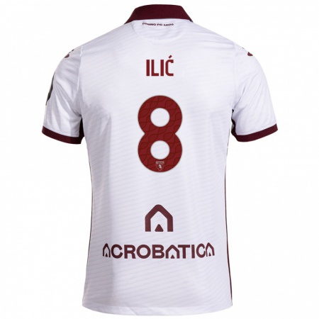 Kandiny Heren Ivan Ilić #8 Wit Kastanjebruin Uitshirt Uittenue 2024/25 T-Shirt