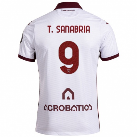 Kandiny Heren Antonio Sanabria #9 Wit Kastanjebruin Uitshirt Uittenue 2024/25 T-Shirt