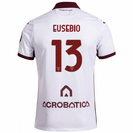 Kandiny Uomo Maglia Chiara Eusebio #13 Bianco Marrone Kit Gara Away 2024/25 Maglietta