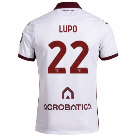 Kandiny Uomo Maglia Enrica Lupo #22 Bianco Marrone Kit Gara Away 2024/25 Maglietta