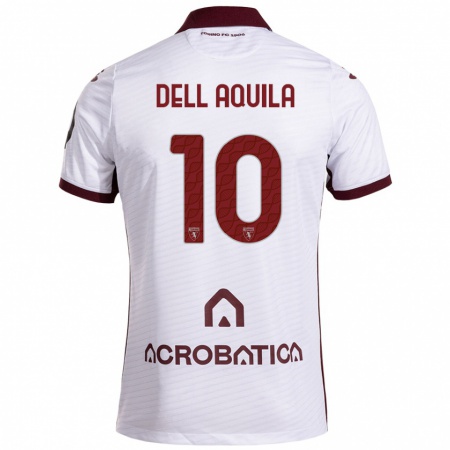 Kandiny Heren Francesco Dell'aquila #10 Wit Kastanjebruin Uitshirt Uittenue 2024/25 T-Shirt