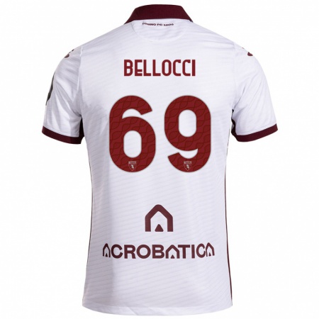 Kandiny Uomo Maglia Andrea Bellocci #69 Bianco Marrone Kit Gara Away 2024/25 Maglietta