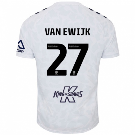 Kandiny Heren Milan Van Ewijk #27 Wit Uitshirt Uittenue 2024/25 T-Shirt