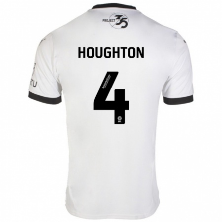 Kandiny Uomo Maglia Jordan Houghton #4 Bianco Nero Kit Gara Away 2024/25 Maglietta