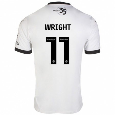 Kandiny Heren Callum Wright #11 Wit Zwart Uitshirt Uittenue 2024/25 T-Shirt