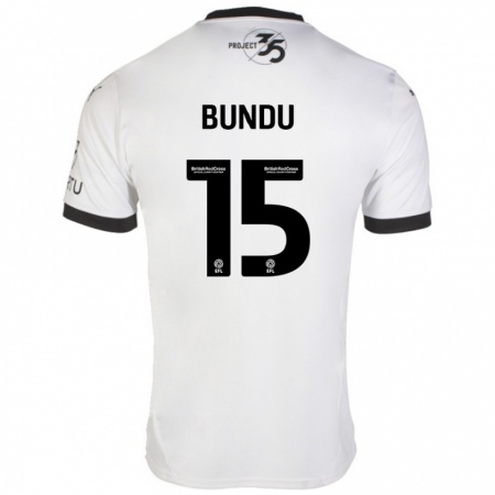 Kandiny Heren Mustapha Bundu #15 Wit Zwart Uitshirt Uittenue 2024/25 T-Shirt