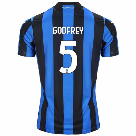 Kandiny Dames Ben Godfrey #5 Blauw Zwart Thuisshirt Thuistenue 2024/25 T-Shirt