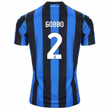 Kandiny Dames Luca Gobbo #2 Blauw Zwart Thuisshirt Thuistenue 2024/25 T-Shirt