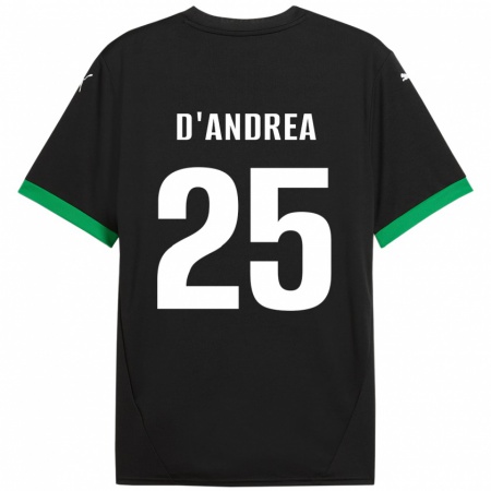 Kandiny Dames Luca D'andrea #25 Zwart Donkergroen Thuisshirt Thuistenue 2024/25 T-Shirt