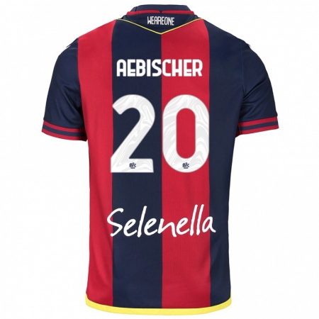 Kandiny Donna Maglia Michel Aebischer #20 Rosso Blu Reale Kit Gara Home 2024/25 Maglietta