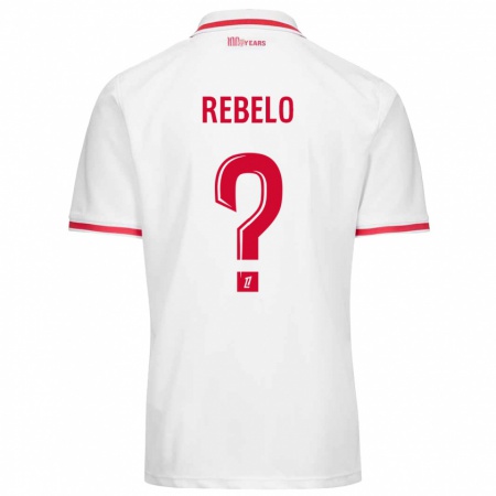 Kandiny Mujer Camiseta Tiago Rebelo #0 Blanco Rojo 1ª Equipación 2024/25 La Camisa