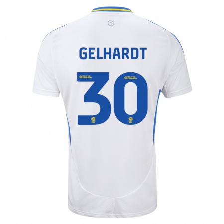 Kandiny Dames Joe Gelhardt #30 Wit Blauw Thuisshirt Thuistenue 2024/25 T-Shirt