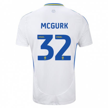 Kandiny Dames Sean Mcgurk #32 Wit Blauw Thuisshirt Thuistenue 2024/25 T-Shirt