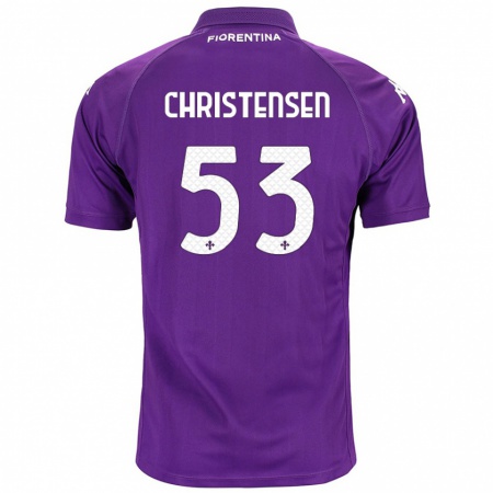 Kandiny Dames Oliver Christensen #53 Paars Thuisshirt Thuistenue 2024/25 T-Shirt