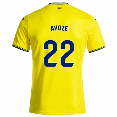 Kandiny Dames Ayoze Pérez #22 Geel Zwart Thuisshirt Thuistenue 2024/25 T-Shirt