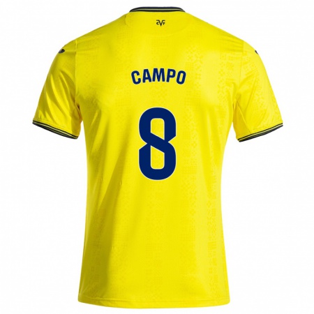 Kandiny Dames Ainoa Campo #8 Geel Zwart Thuisshirt Thuistenue 2024/25 T-Shirt