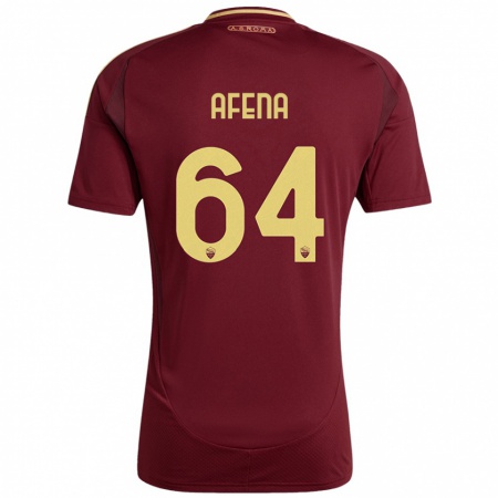 Kandiny Damen Felix Afena-Gyan #64 Rot Braun Gold Heimtrikot Trikot 2024/25 T-Shirt Österreich