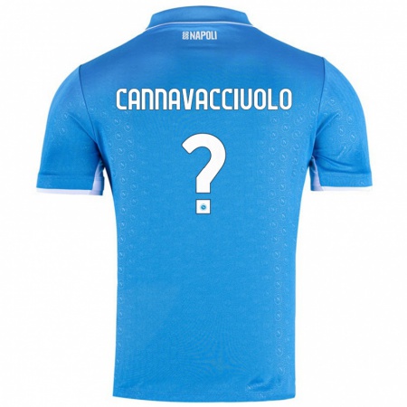 Kandiny Dames Luigi Pio Cannavacciuolo #0 Hemelsblauw Thuisshirt Thuistenue 2024/25 T-Shirt