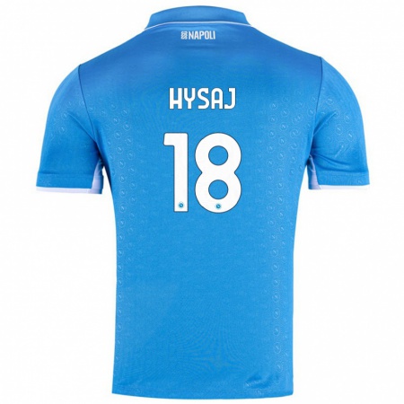 Kandiny Dames Daniel Hysaj #18 Hemelsblauw Thuisshirt Thuistenue 2024/25 T-Shirt