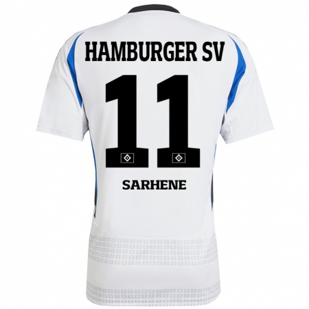 Kandiny Donna Maglia Clement Nana-Sarhene #11 Bianco Blu Kit Gara Home 2024/25 Maglietta