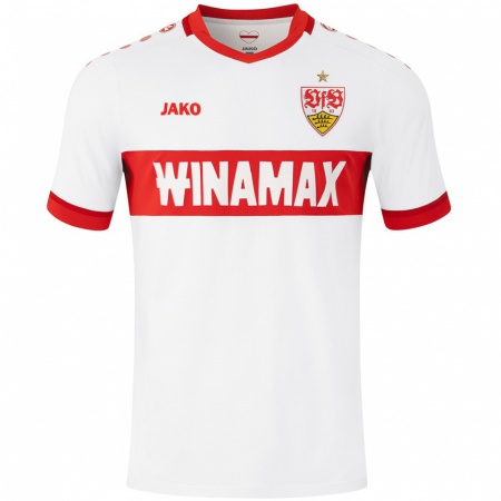 Kandiny Dames Jovan Milosevic #19 Wit Rood Thuisshirt Thuistenue 2024/25 T-Shirt