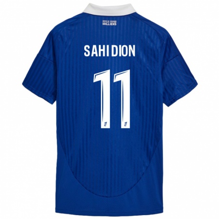 Kandiny Dames Moïse Sahi Dion #11 Blauw Wit Thuisshirt Thuistenue 2024/25 T-Shirt