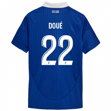 Kandiny Donna Maglia Guéla Doué #22 Blu Bianco Kit Gara Home 2024/25 Maglietta