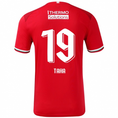 Kandiny Dames Younes Taha #19 Rood Wit Thuisshirt Thuistenue 2024/25 T-Shirt